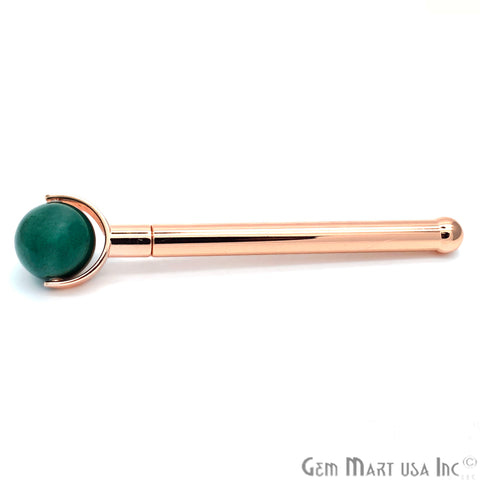 Gemstone Gold Plated Face Roller With Healing Stones, Skin care (Pick Stone & Plating) - GemMartUSA
