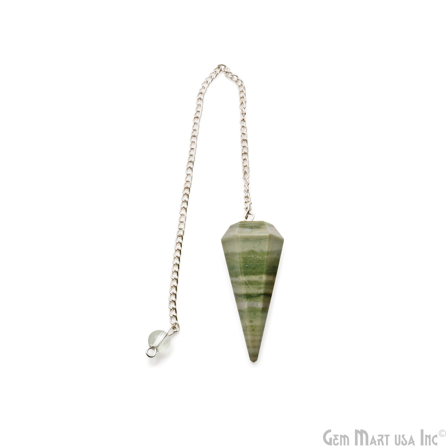 Healing Dowsing Pendulum Pendant & Silver Plated Chain (Pick  Your Gemstone)