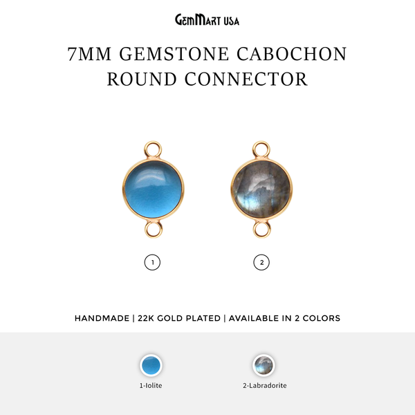 Cabochon 7mm Round Gold...