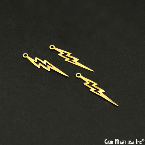 Thunderbolt Lightning Charm Laser Finding Gold Plated Charm For Bracelets & Pendants