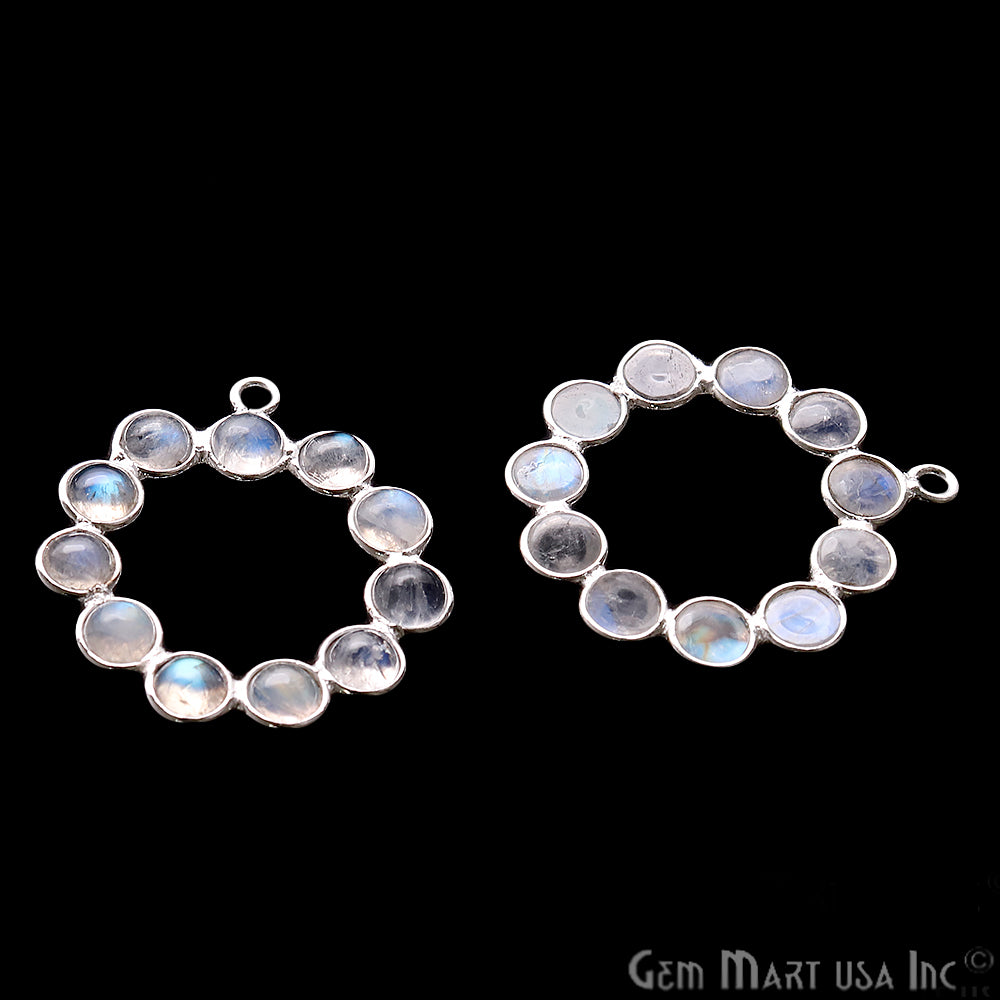 DIY Rainbow Moonstone 26x23mm Chandelier Finding Component (Pick Your Plating) - GemMartUSA