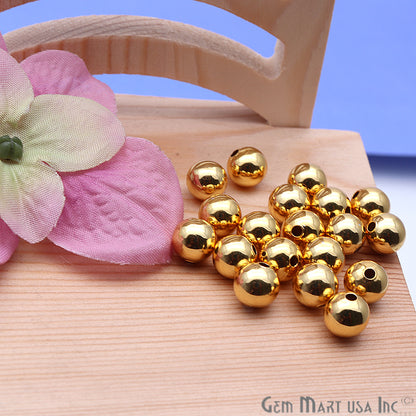 5pc Lot Bead Finding 8mm Round Ball Jewelry Making Charm (Pick Your Plating) - GemMartUSA