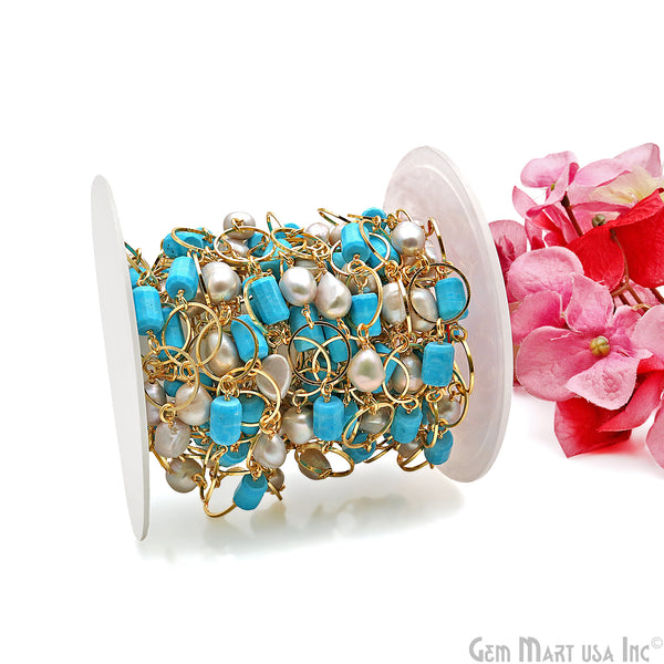 Turquoise & Pearl With...