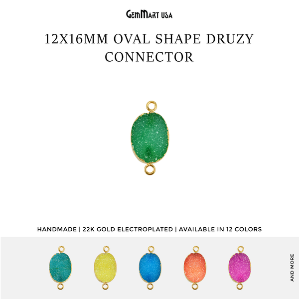 Druzy Gold Electroplated 12x16mm...