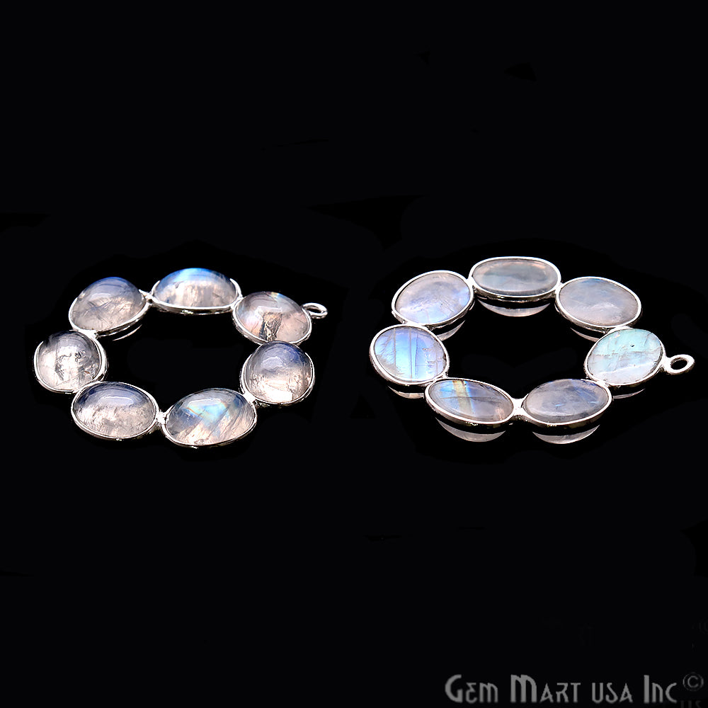 DIY Rainbow Moonstone 32x29mm Single Bail Chandelier Finding Component (Pick Your Metal) - GemMartUSA