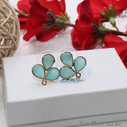 DIY Gemstone Gold Loop Connector Stud Earring (90048) (Pick Stone) - GemMartUSA