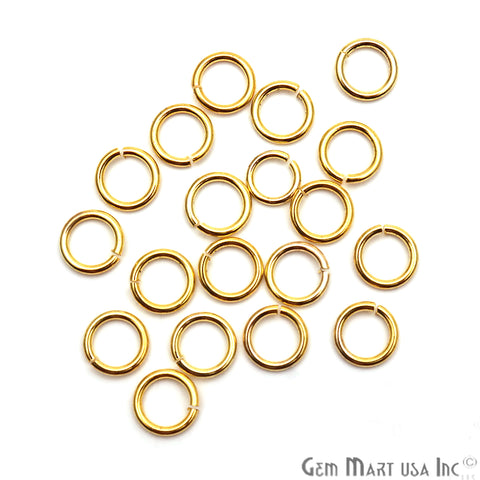 10pc Lot Open Jump Rings 5mm Gold Plated Finding Jewelry Charm - GemMartUSA
