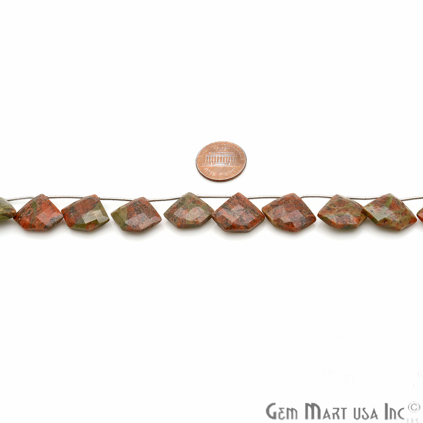 Unakite Freeform 18x15mm Crafting Beads Gemstone Briolette Strands 8 Inch - GemMartUSA