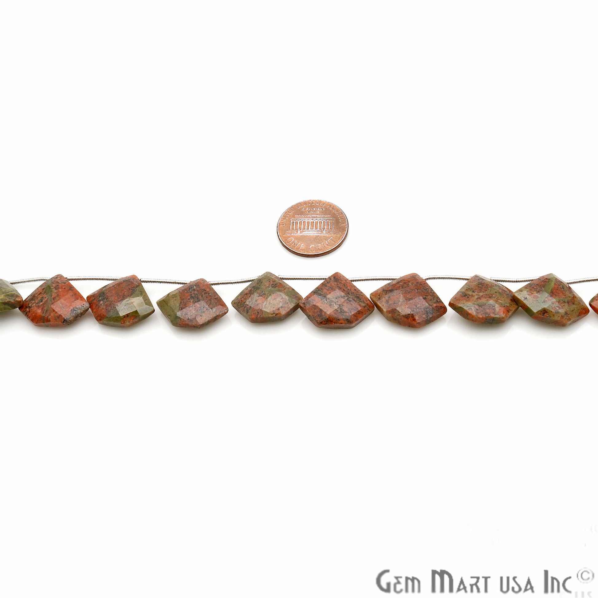 Unakite Freeform 18x15mm Crafting Beads Gemstone Briolette Strands 8 Inch - GemMartUSA