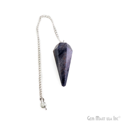 Healing Dowsing Pendulum Pendant & Silver Plated Chain (Pick  Your Gemstone)