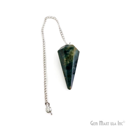 Healing Dowsing Pendulum Pendant & Silver Plated Chain (Pick  Your Gemstone)