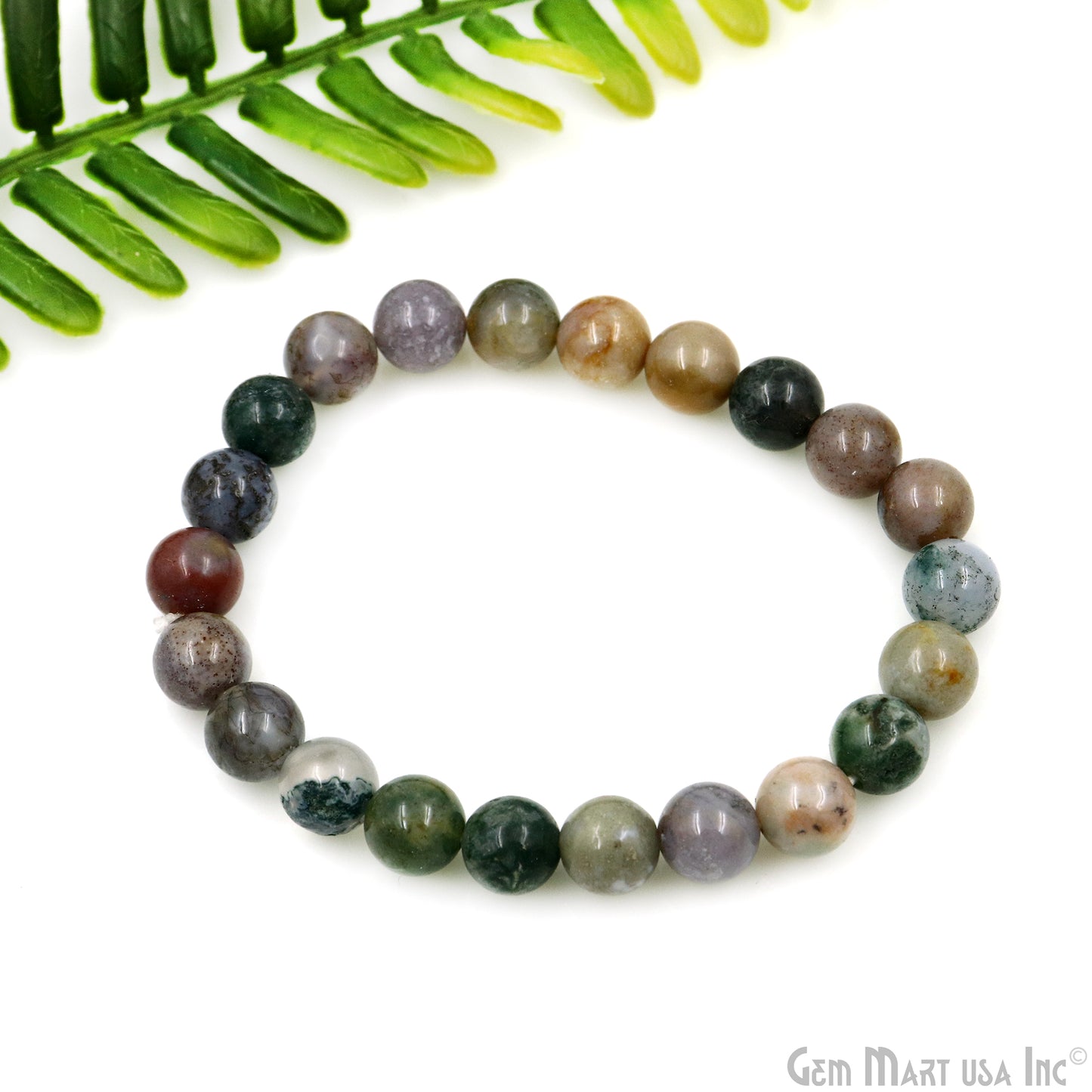 Beaded Gemstone Bracelet Round 8mm