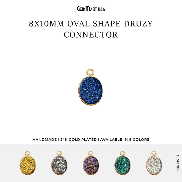 Titanium Druzy 8x10mm Oval...