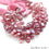 Pink Moonstone Gemstone 14x10mm Beaded Handmade Silver Wire Rondelle - GemMartUSA