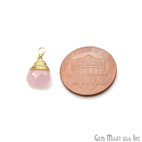 Trillion Shaped 8mm Gold Plated Wire Wrapped Gemstone Connector (Pick Stone) - GemMartUSA