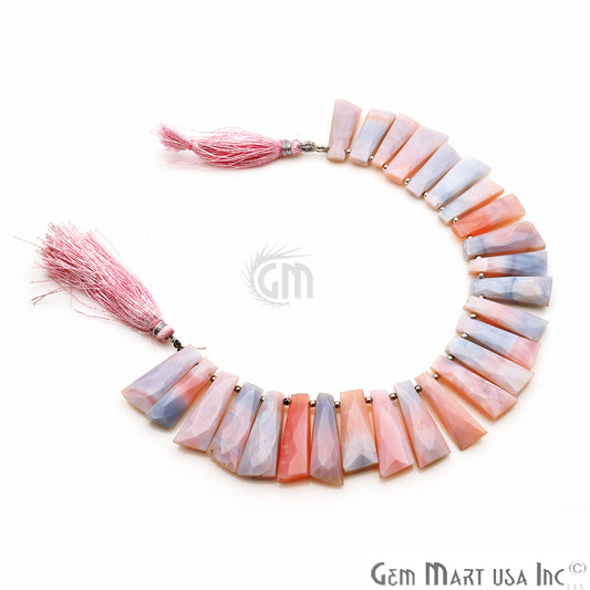 Pink Opal Freeform 27x11mm Crafting Beads Gemstone Briolette Strands 8 Inch - GemMartUSA