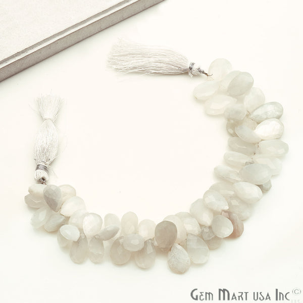 White Moonstone Pears Beads,...