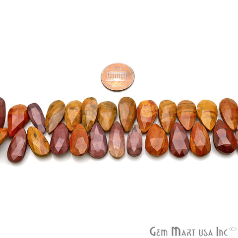 Mookaite Pears 18x10mm Crafting Beads Gemstone Briolette Strands 8 Inch - GemMartUSA