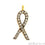 Red Ribbon' CZ Pave Gold Vermeil Charm for Bracelet & Pendants - GemMartUSA
