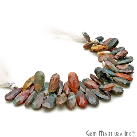 Indian Agate Pears 17x11mm Crafting Beads Gemstone Briolette Strands 8 Inch - GemMartUSA