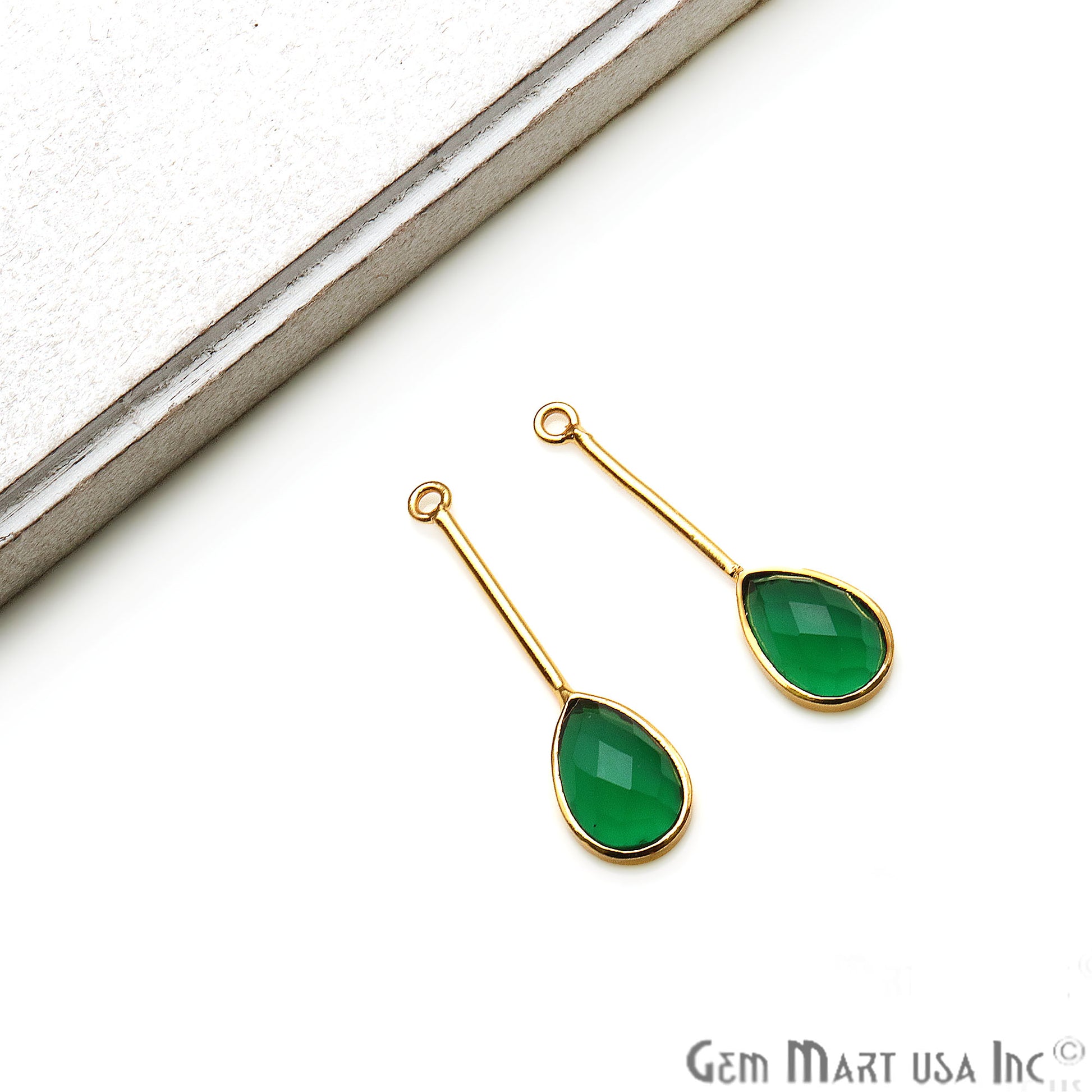 DIY Gemstone Long Dangle Drop Chandelier Earring Connector 1 Pair (Pick Stone) - GemMartUSA