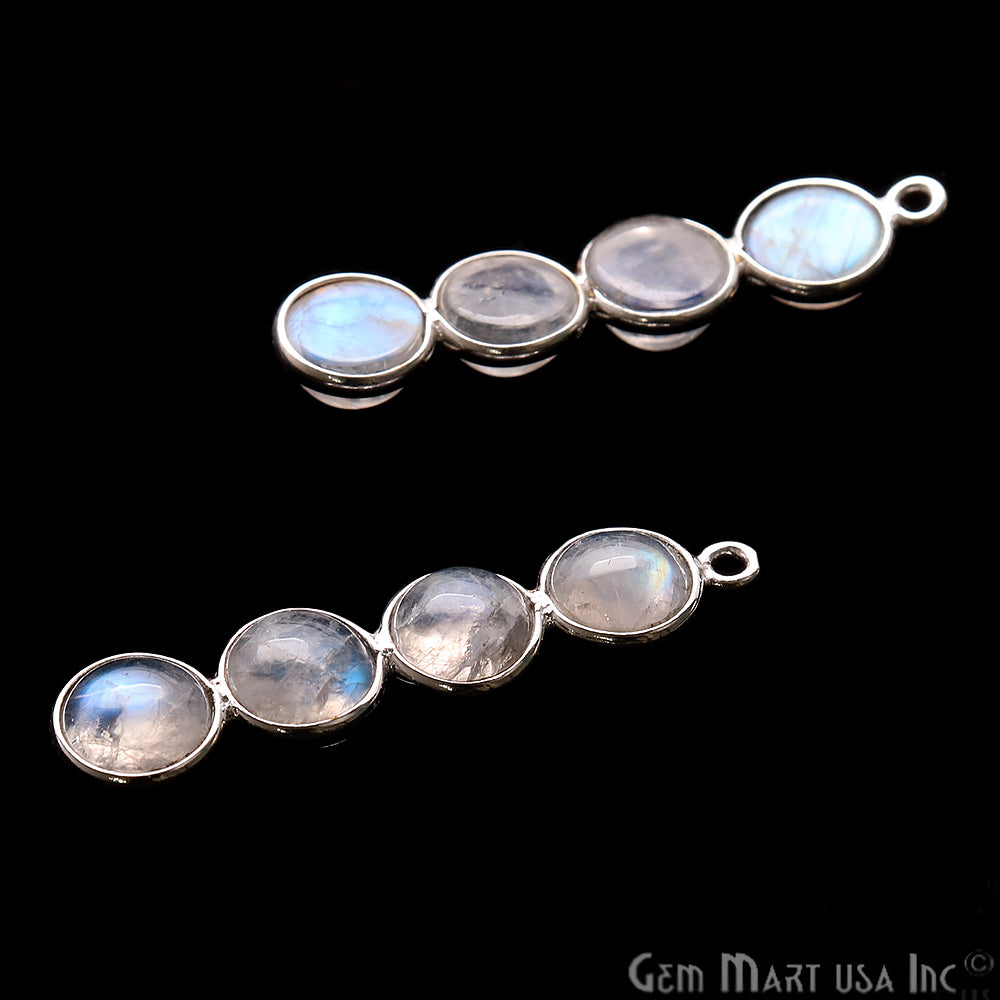 DIY Rainbow Moonstone Silver Plated 35X8mm Line Shape Chandelier Finding Component - GemMartUSA