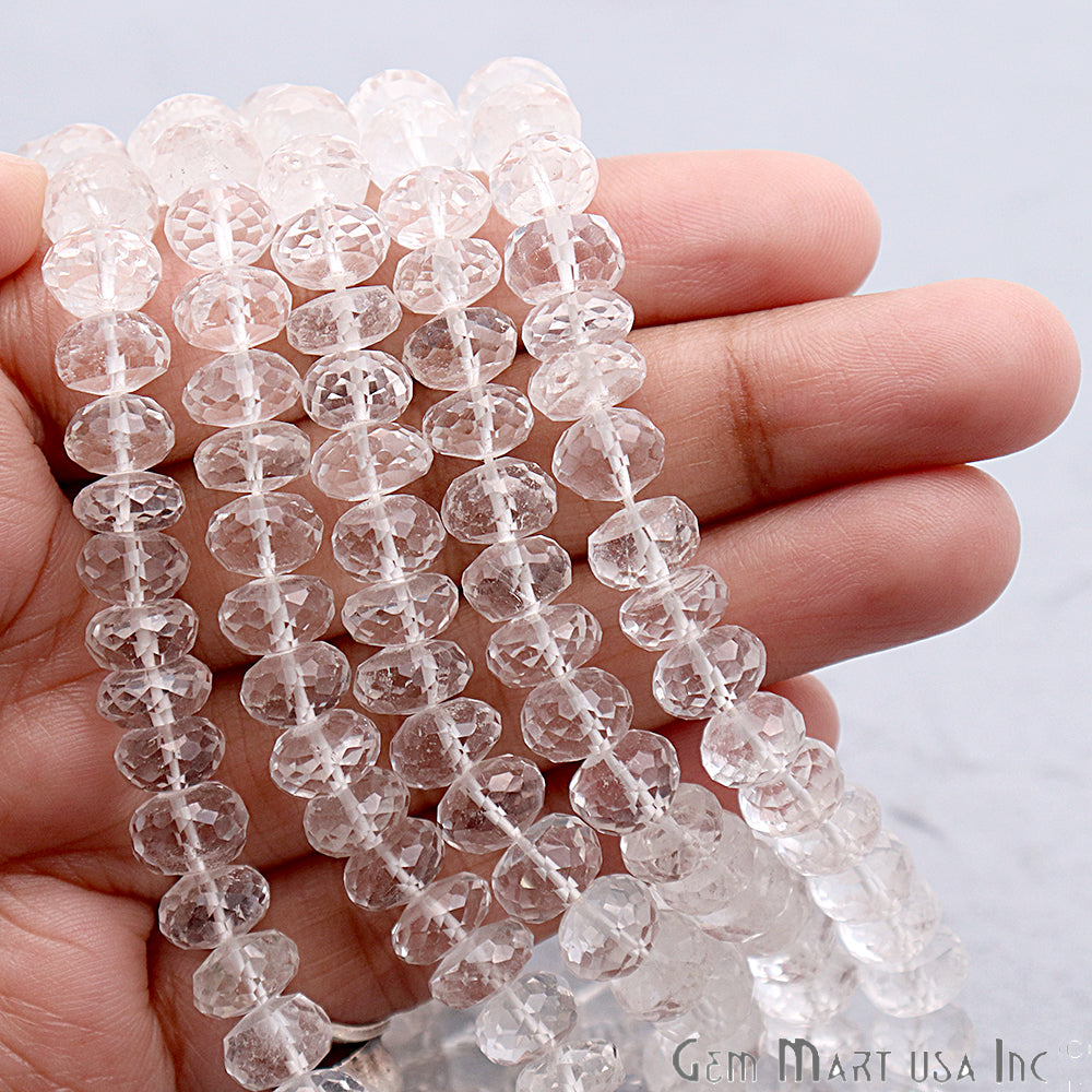 Crystal Faceted Round Shape 7-8mm Gemstone Rondelle Beads - GemMartUSA