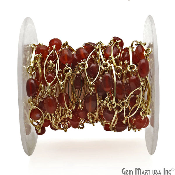 Carnelian Gold Plated Marquise...