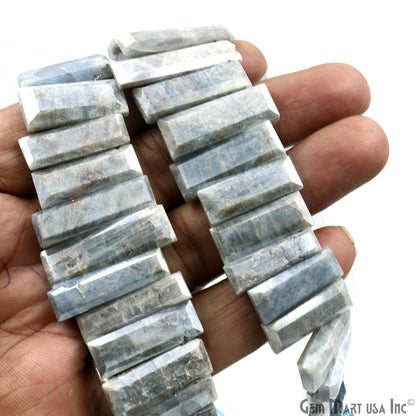 Mistique Labradorite Rectangle Beads, 9 Inch Gemstone Strands, Drilled Strung Briolette Beads, Rectangle Shape, 28x10mm