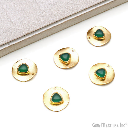 DIY Gemstone Trillion Gold Plated Connector Pendant