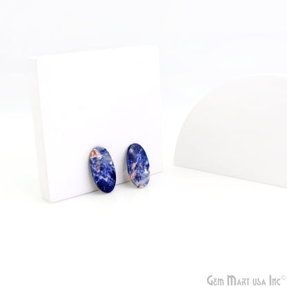 Sodalite Oval Shape 25X13mm Loose Gemstone For Earring Pair