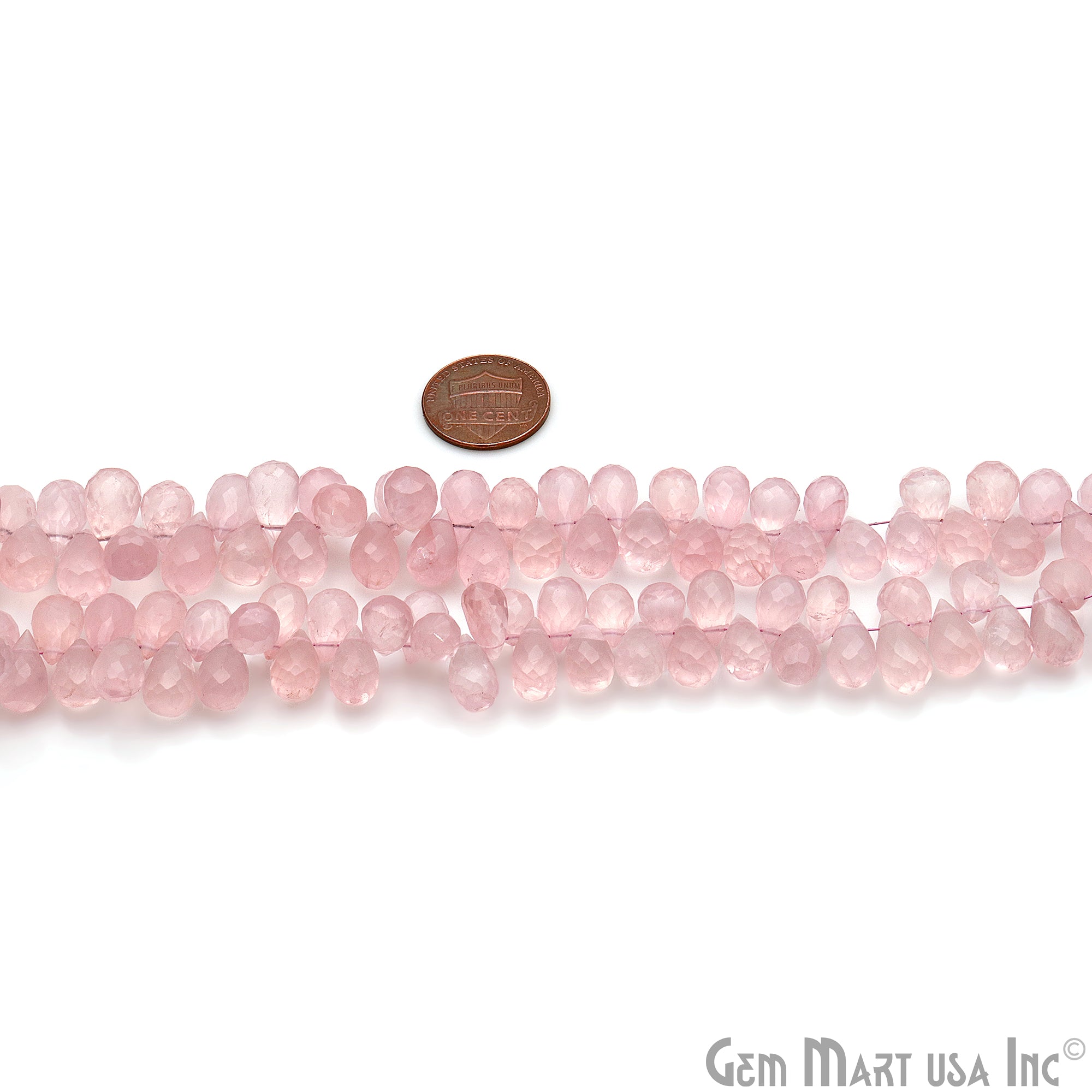 Rose Quartz Teardrop 11x6mm Gemstone Beads Strand