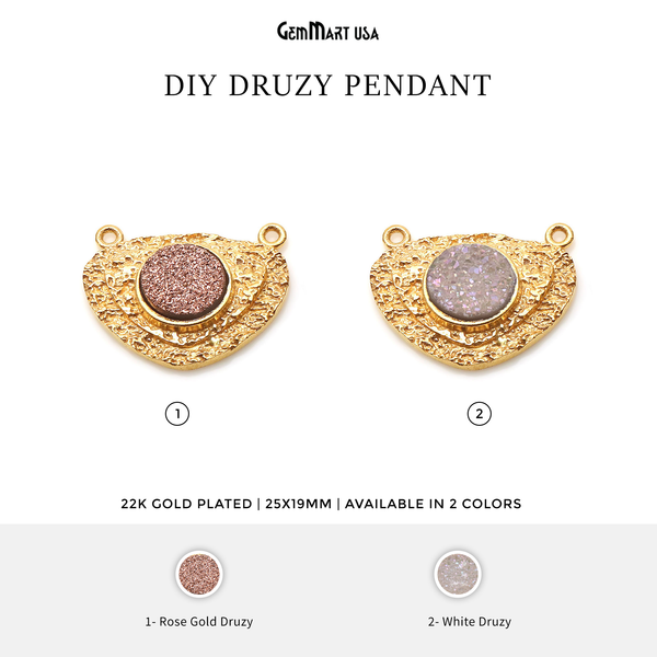 Druzy Gemstone 25x19mm Trillion...