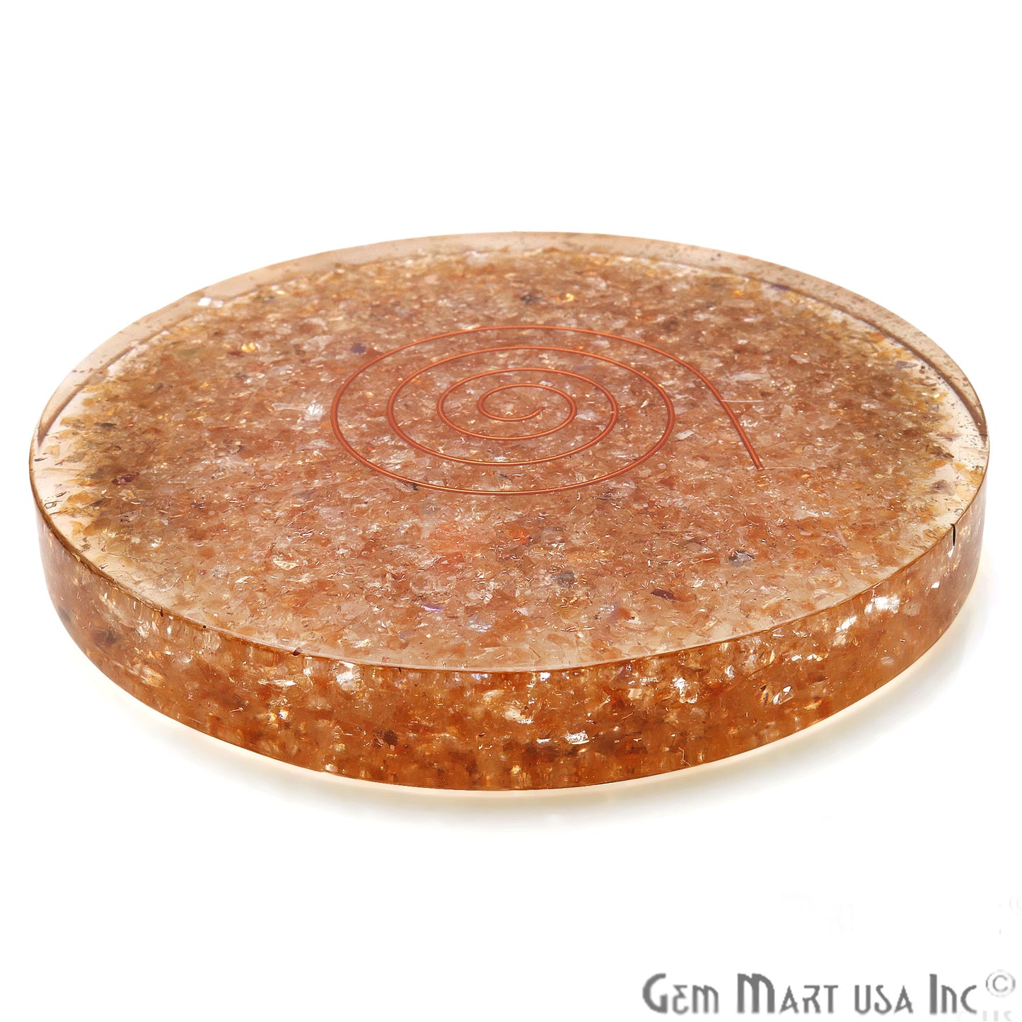 Citrine Healing Stone Plate , Citrine Meditation Stone, Home Decor 110MM - GemMartUSA