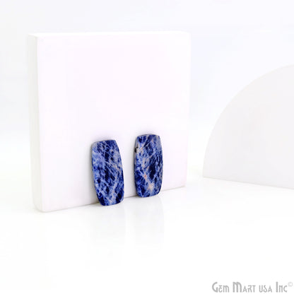 Sodalite Cylindrical Shape 30x13mm Loose Gemstone For Earring Pair