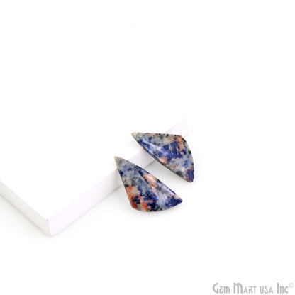 Sodalite Triangle Shape 31X15mm Loose Gemstone For Earring Pair