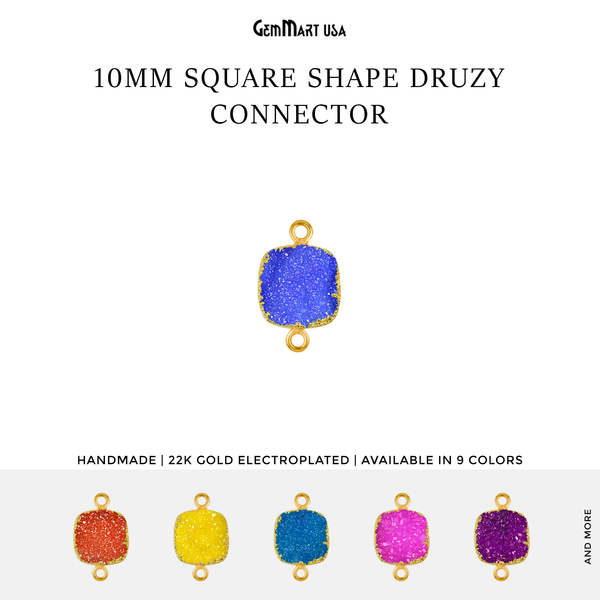 Gold Electroplated 10mm Square...