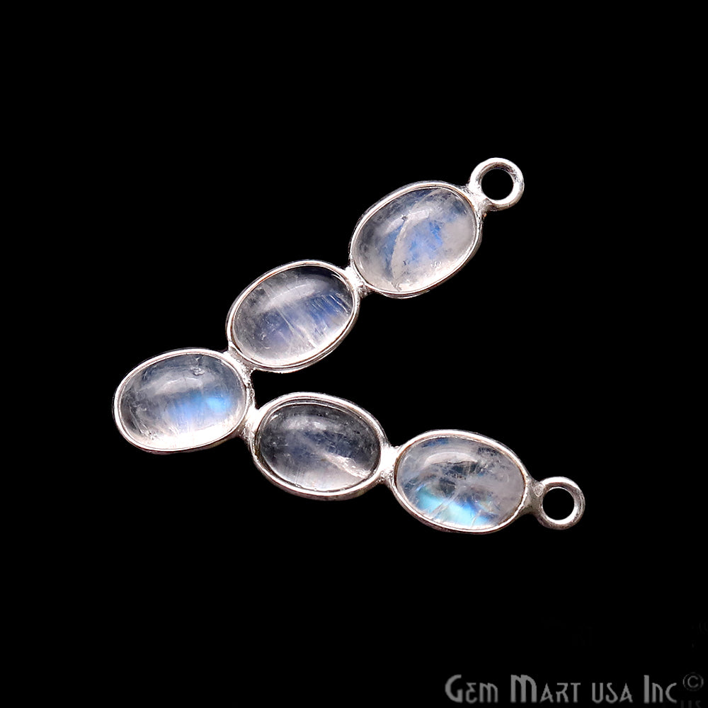 DIY Rainbow Moonstone 24x21mm Double Bail Chandelier Finding Component (Pick Your Metal) - GemMartUSA