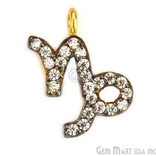 Capsicon' CZ Pave Gold Vermeil Charm for Bracelet & Pendants - GemMartUSA