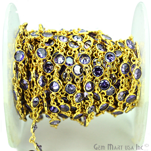 Tanzanite 4mm Round Gold...