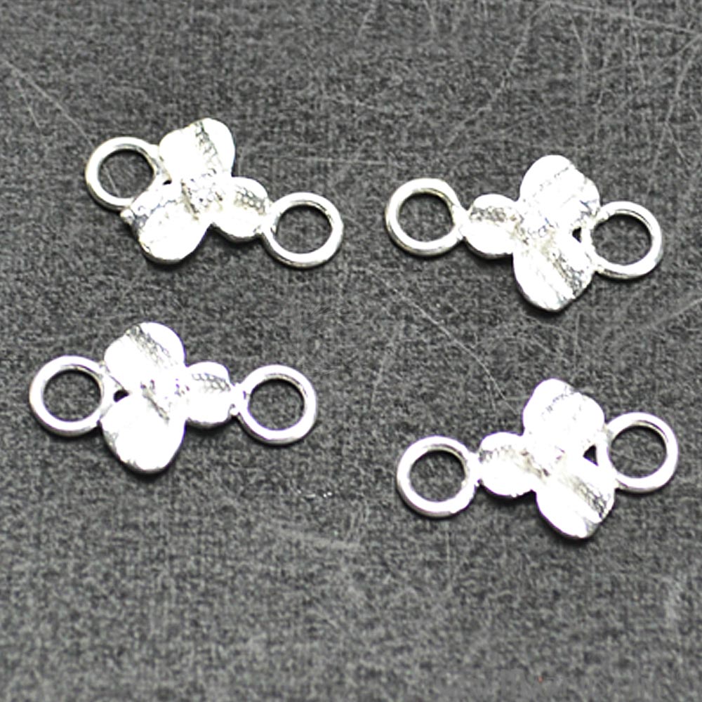 Orchid Shape Silver Charm for Bracelet Pendants & Necklace - GemMartUSA