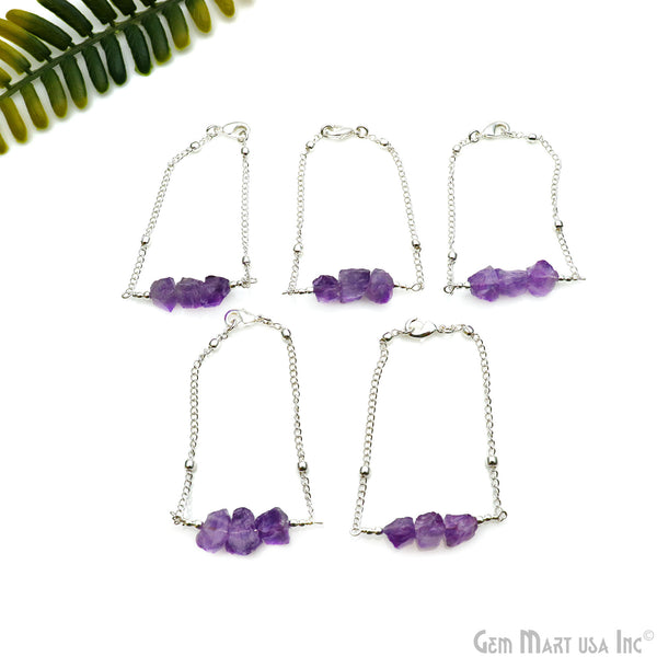 Rough Amethyst Gemstone Silver...