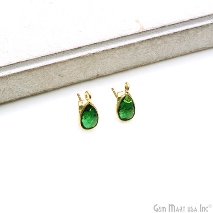 DIY Pears 6x9mm Gold Bail Gemstone stud Earring