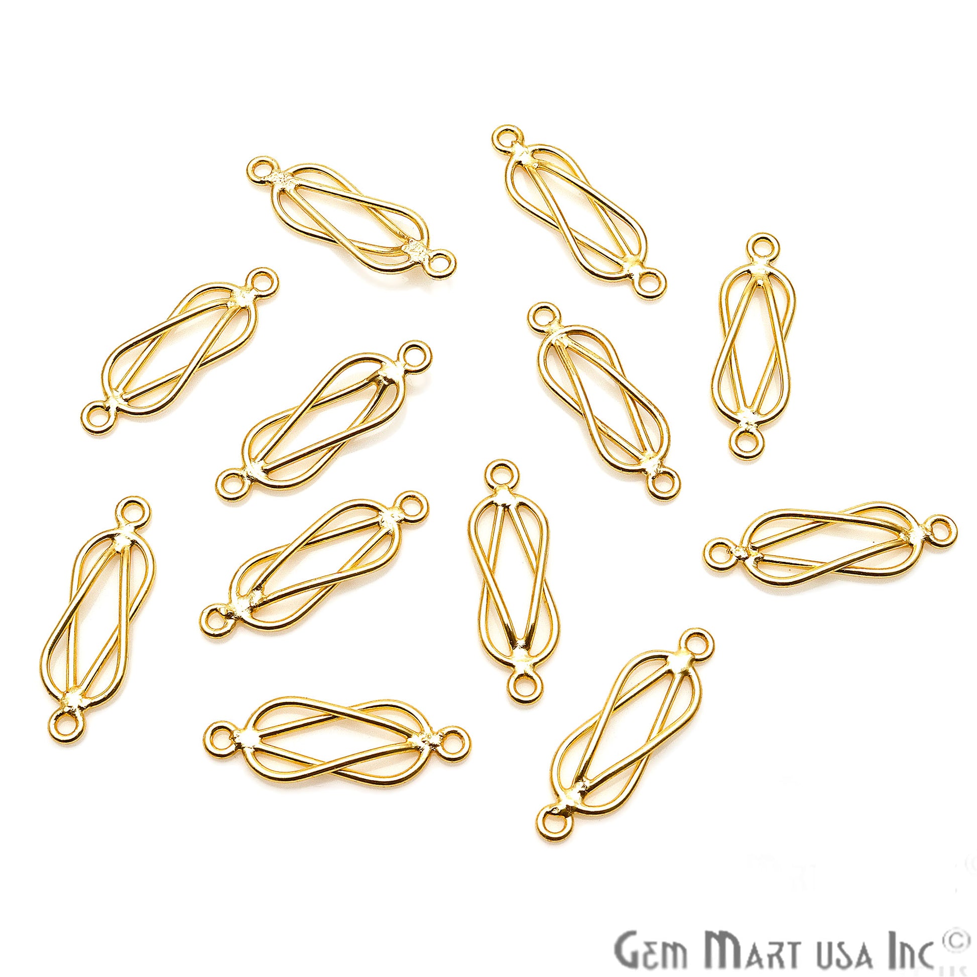 5pc Lot Gold Plated Jewelry Finding, Bracelet Charm, Earring Charm, Round Finding - GemMartUSA