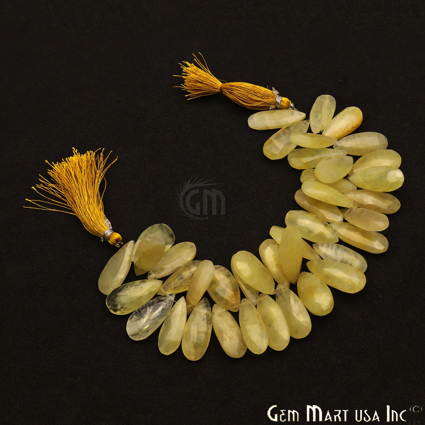 Yellow Aventurine Pears 10x28mm Crafting Beads Gemstone Briolette Strands 8 Inch - GemMartUSA