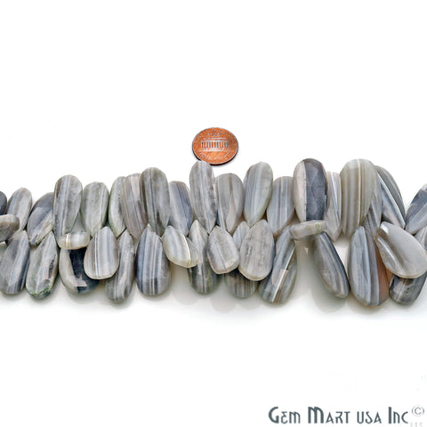 Botswana Agate Pears 33x14mm Crafting Beads Gemstone Briolette Strands 8 Inch - GemMartUSA