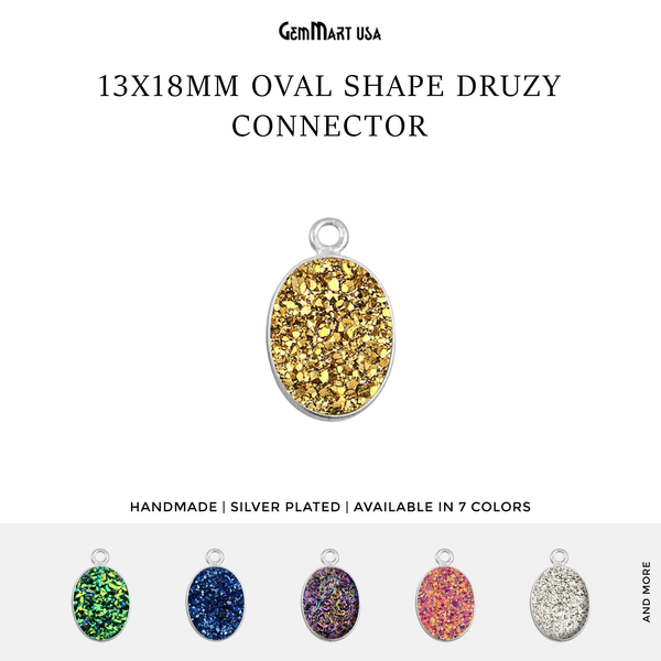 Titanium Druzy 13x18mm Oval...