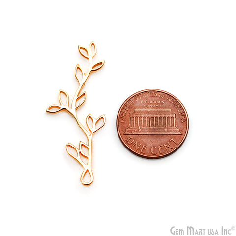 DIY Leaf Findings 40x11mm Gold Plated Filigree Findings Pendant