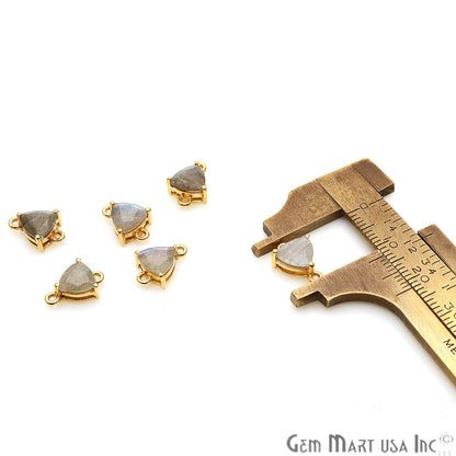 Labradorite Prong Setting Gold Plated Flashy Gemstone Connector - GemMartUSA