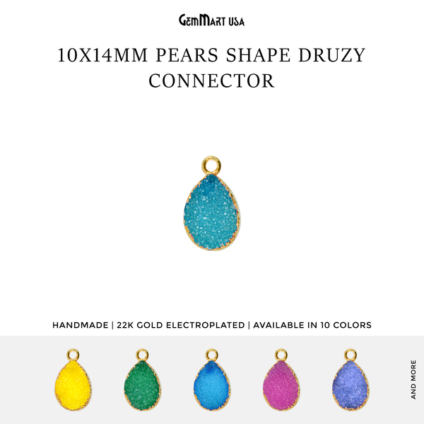 Color Druzy Pears 10x14mm...